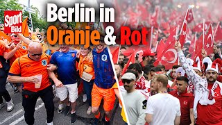 EM 2024 Der Fanmarsch vor dem Spiel Holland – Türkei in Berlin [upl. by Artenehs]