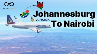 Infinite Flight Johannesburg JNB  Nairobi NBO  Airlink  Embraer E190 [upl. by Ahser]