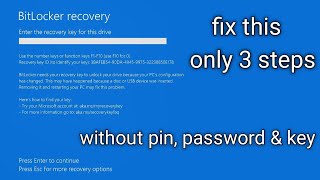 fix Bitlocker recovery key bitlocker unlock without password and recovery key bitlocker [upl. by Cressi877]