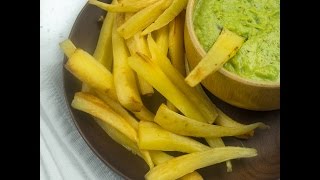 Parsnip chips with Avocado and Spinach Dip [upl. by Dnalyk501]