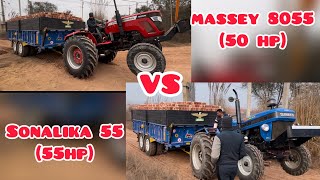 MASSEY 805550hp VS Sonalika 5555hp 🚀 MASSEY WALE [upl. by Ekalb]