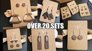 HANDMADE POLYMER CLAY EARRINGS THAT LOOK LIKE WOOD DIFFERENT STYLES [upl. by Dafodil]