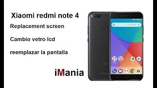 XIAOMI REDMI NOTE 4 screen replacement sostituzione vetro lcd reemplazo vedrio assistenza varese [upl. by Hamian]