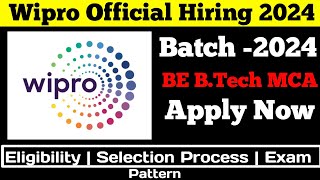 Wipro Official Hiring Announced  Wipro2024 Biggest  BEBTECHMCA [upl. by Ramilahs]