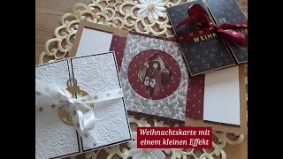 Weihnachtskarte mit einem kleinen Effekt basteln  persönliche Weihnachtskarte [upl. by Amilah852]