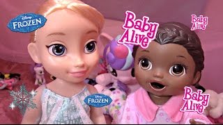 BABY ALIVE has a playdate with ELSA The Lilly and Mommy Show [upl. by Valerio]