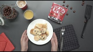 Recette facile pancakes au chocolat KitKat  recette petitdéjeuner ou brunch  Croquons la Vie [upl. by Ninette]