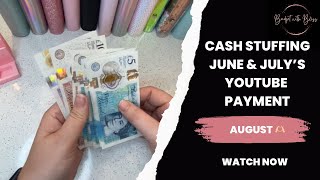 Cash stuffing my Adsense payment from June amp July UK Budgeter  Savings Challenges [upl. by Feodore]