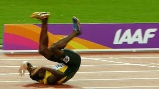 Usain Bolt Injury  4 x 100 meters Relay  World Athletics Championships London 2017 4x100 [upl. by Bernice384]