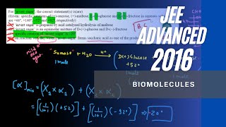 JEE ADVANCED 2016 SOLUTION  For invert sugar the correct statement is [upl. by Ecertap]