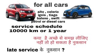 Car service schedule 10000km or 1 year कया यह सही है   late service disadvantages [upl. by Andromache]