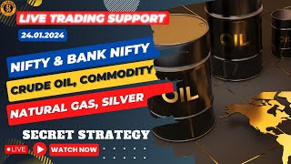 24 JAN  Crude Oil live Trading  Natural Gas  Commodity Bhavbhagwanofficial [upl. by Gherlein]