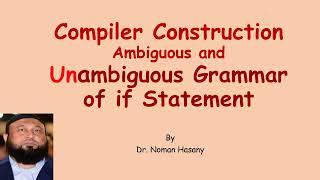 Ambiguous and Unambiguous Grammar of IF Statement [upl. by Russi]