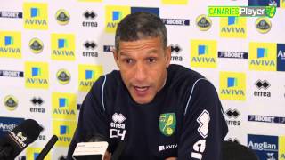 Norwich City Vs Swansea Chris Hughton Press Conference [upl. by Eseenaj]