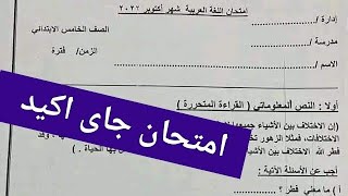 امتحان مهم اكتوبر لغة عربية و دين للصف الخامس الابتدائي الترم الاول ٢٠٢٥ [upl. by Foley]