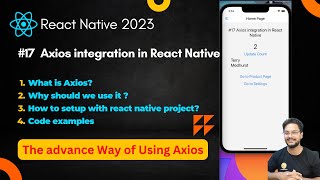 17 Axios Integration in React Native reactnative axios javascript [upl. by Aliwt]