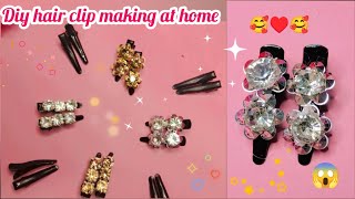 How to make hair clips at home🎀 DIY hair clips😍 hair accessories handmade [upl. by Winebaum]