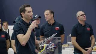 SHARK Helmets presents the AERON GP at EICMA 2023  Press conference [upl. by Cesaria753]