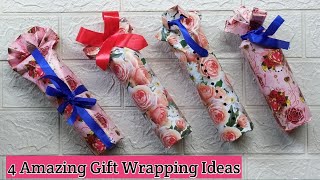 4 Amazing Gift Wrapping Idea  Bottle Wrapping Idea  Perfume Wrapping  Gift Packing Idea [upl. by Lurleen705]