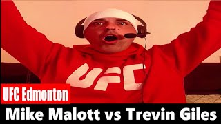 UFC Edmonton Mike Malott vs Trevin Giles REACTION [upl. by Lanfri]