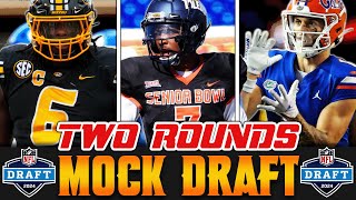 TWO ROUND 2024 NFL Mock Draft  Post Senior Bowl [upl. by Ylrrad]