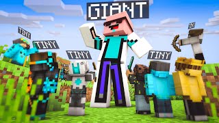 I Joined this GIANTS Vs TINY ONLY Minecraft Server [upl. by Yrebmik]