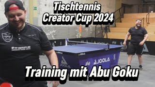 Tischtennis Training mit ABU GOKU beim Tischtennis Creator Cup 2024 [upl. by Neona80]