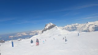 Flaine  GoPro POV skiing blue run called Serpentine followed by blue run Turquoise  filmed 7322 [upl. by Atiugram]