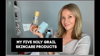 MY HOLY GRAIL SKINCARE PRODUCTS and the five steps they represent [upl. by Naletak]