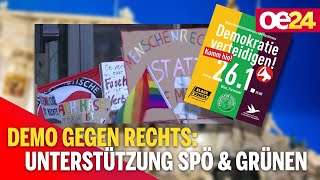 Demo gegen Rechts Unterstützung von SPÖ amp Grünen [upl. by Rebma]