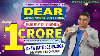 DEAR DANCER THURSDAY WEEKLY DEAR 6 PM DRAW DATE 05092024 SIKKIM STATE LOTTERIES [upl. by Einalem]