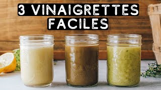 3 Vinaigrettes Vegan Sauces rapides faciles et simples [upl. by Ennayhc]