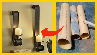 🕎Como hacer candelabros de pared 🕎 como hacer un candelabro con material reciclado [upl. by Leacock]