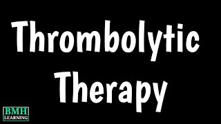 Thrombolytic Therapy  tPA  tPA In Thrombolytic Therapy  Thrombolysis [upl. by Acenahs]