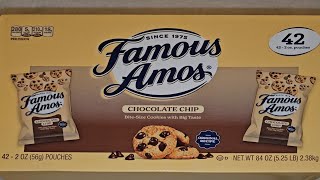 Costco Sale Item Review Famous Amos Chocolate Chip BiteSize Cookies with Big Taste Taste Test [upl. by Atinreb]