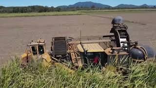 Far North Queensland sugarcane harvesting cameco harvester with BigFoot haulouts [upl. by Diann]