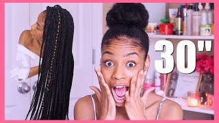 30quot INDIVIDUAL CROCHET BOX BRAIDS NO CORNROWS REVIEW [upl. by Podvin]