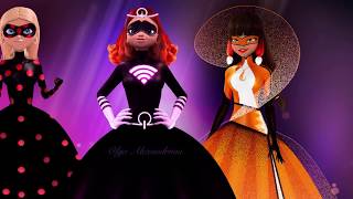 Miraculous Speededit  Antibug Volpina Lady Wi Fi Transformation into Princesses [upl. by Yremogtnom387]