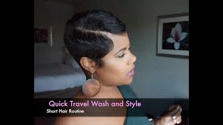 How to Wash and Style Pixie While Traveling [upl. by Aiciruam]