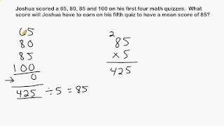 Finding A Missing Score When The Mean Or Average Is Given [upl. by Ecile]