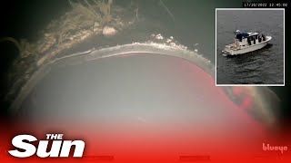 Underwater video shows 50 metre missing section of Nord Stream pipeline after suspected sabotage [upl. by Ennovoj323]