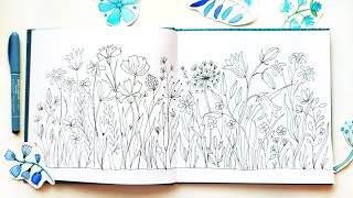 How to Draw Wild Flowers Illustration  Floral Doodles Drawing ideas \ Inktober 2020 [upl. by Sathrum581]