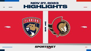 NHL Highlights  Panthers vs Senators  November 27 2023 [upl. by Ashlin322]