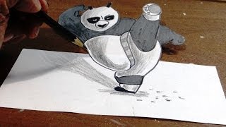 How to draw Kung Fu Panda in 3D  step by step with narration [upl. by Ahsilra]