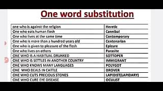 One Word Substitution  English vocabulary  Figurative language  FPSC  PPSC [upl. by Ajet]