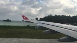 Turkish Airlines  Takeoff  Seychelles Airport [upl. by Demona]