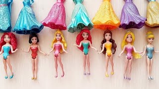 Satisfying ASMR  Mixing Disney Princess Colorful dress up  Sofia Ariel CinderellaElsa Rapunzel [upl. by Fenner]