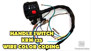 Handle switch XRM 125 wire Color Coding [upl. by Adelaide]