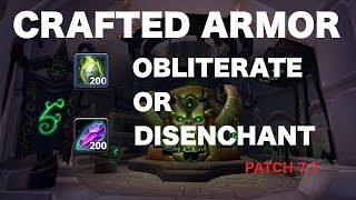 GOLD Obliterate or Disenchant Crafted Armor BEST PROFIT comparison [upl. by Godbeare]