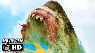 The Sharks Attack The Beach Scene  MEG 2 THE TRENCH 2023 Megalodon Movie CLIP HD [upl. by Sillihp]